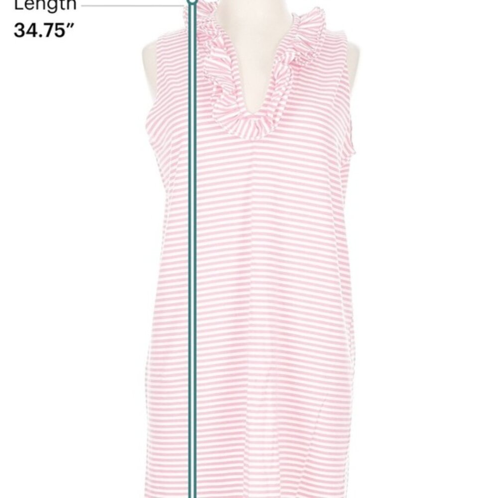 Pink Striped Ruffle Mini Dress - Picture 6 of 7